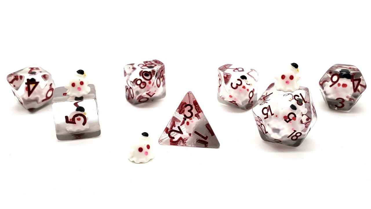7-Die Set Infused - Ghost - White  (Lab Dice)